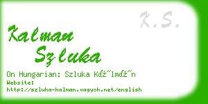 kalman szluka business card